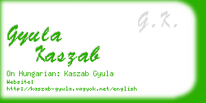 gyula kaszab business card